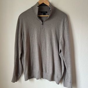 Banana Republic premium cotton cashmere quarter zip sweater